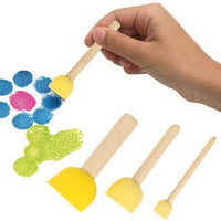 WAFJAMF - Juego de 40 brochas de esponjas redondas de varios tamaños, herramientas de pintura para niños - Arteztik