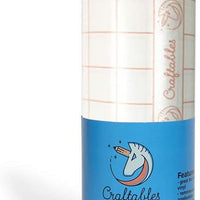 Craftables rollo de cinta de papel de transferencia de vinilo transparente con rejilla de alineación y papel de fácil liberación | 12 pulgadas x 25 pies cinta de aplicación para camuflaje, crickut, calcomanías de vinilo, letreros, ventanas, pegatinas - Arteztik