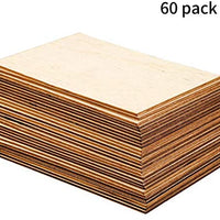Ruisita - 60 piezas rectangulares de madera sin terminar de 5.9 x 3.9 in, esquinas afiladas en blanco para proyectos hechos a mano y decoración del hogar - Arteztik