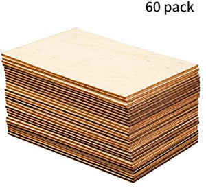 Ruisita - 60 piezas rectangulares de madera sin terminar de 5.9 x 3.9 in, esquinas afiladas en blanco para proyectos hechos a mano y decoración del hogar - Arteztik