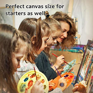 Kronictron - Juego de 6 lienzos para pintar (3 paquetes de 7.9 x 9.8 in, 3 paquetes de 11.0 x 13.8 in) utilizados en acrílico y pintura al óleo para niños y adultos - Arteztik