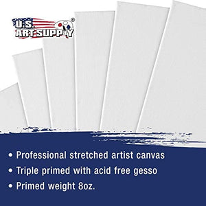 US Art Supply - Lienzo estirado sin ácido, 12.0 x 12.0 in, 7 unidades, 3/4 perfiles, imprimado, Gesso (paquete de 7 lienzos) - Arteztik