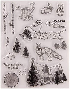 MaGuo - Sellos de invierno con diseño de lobo de conejo para hacer tarjetas, decoración y álbumes de recortes - Arteztik