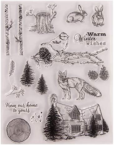 MaGuo - Sellos de invierno con diseño de lobo de conejo para hacer tarjetas, decoración y álbumes de recortes - Arteztik