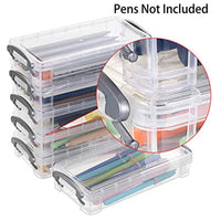 BTSKY Caja de lápices de gran capacidad, organizador de suministros de oficina, caja de almacenamiento de pinceles, lápices de pintura, caja de almacenamiento de acuarela, contenedor de bolígrafos, herramientas de dibujo (6 unidades) - Arteztik