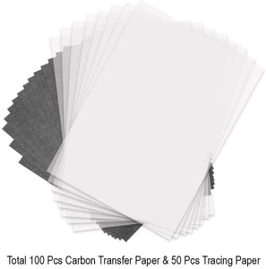 Selizo 150 piezas de papel de calco y grafito de carbono para transferencia de leña, talla de madera y trazado - Arteztik