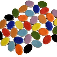 Esweny 120 piezas de mosaico de arte micro cinturón de cerámica para hacer mosaico oval ultradelgado de cerámica manual de bricolaje decoración de mosaico joyería pendientes - Arteztik