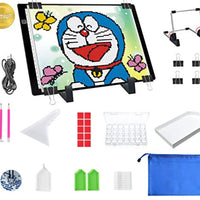 Tablero de luz para pintura de diamante con soporte, súper delgado, regulable, A4, 2da generación, con almohadilla de luz de pintura de diamante con kit completo de herramientas de pintura de diamante y accesorios - Arteztik