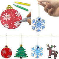 50 adornos de madera sin terminar para decoración navideña y manualidades, 10 estilos de madera sin terminar para decoración de Navidad y manualidades - Arteztik