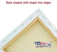 U.S. Art Supply 24 x 24 pulgadas lienzo estirado, 12 onzas imprimado, paquete de 6 unidades, color blanco profesional de 0.7 in, peso pesado, sin ácidos, pintura acrílica, pintura al óleo - Arteztik
