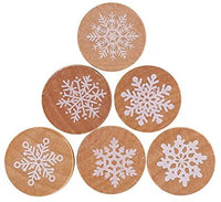 Decora - 6 sellos de goma de madera con diseño de copo de nieve para tarjetas, álbumes de recortes y manualidades - Arteztik
