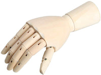 Maniquí Articulado de madera Tescogo con dedos flexibles de madera 7.0 in mano derecha - Arteztik
