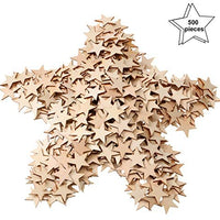 500 piezas de madera sin terminar en forma de estrella de Navidad, piezas de madera en blanco, adornos de madera para proyectos de manualidades y decoración (1.0 in) - Arteztik