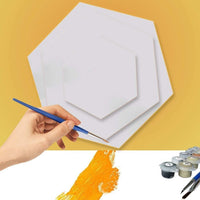 Juego de lienzo y marcos hexagonales profesionales para pintura de artistas, paneles de lona de algodón, kit de bocetos para bricolaje para medios de arte de acrílico al óleo (12.0 in) - Arteztik
