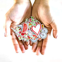 Pegatinas de amor de San Valentín con diseño de peonía azul marino y rosa | Adhesivos impermeables para vasos y portátiles | Pegatinas para álbumes de recortes y revistas - Arteztik
