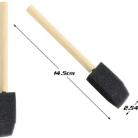 YG_Oline - Juego de 48 pinceles de pintura con mango de madera para niños, color negro - Arteztik