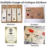 Stosts Vintage Scrapbooking DIY Stickers Pack, Decorative Antique Retro Collection, Diary Journal Embellishment Supplies, Washi Paper Sticker for Art Craft Notebook Album Invitations Gift Packing - Arteztik
