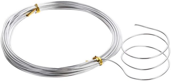 Uxcell Alambre de aluminio de 16 pies de diámetro 0.059 in de alambre de metal flexible tono plateado para manualidades - Arteztik