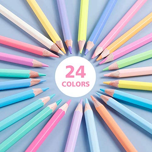 24 lápices de colores para dibujar y dibujar lápices de colores  profesionales Set de lápices de colores de dibujo lápices de colores vivos  para