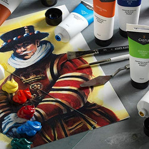 Castle Art Supplies - Juego de pintura acrílica - 12 tubos grandes de 75 ml para artistas o estudiantes - Arteztik