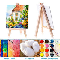 Lienzo de pintura para niños, Cridoz 18 unidades mini lienzo de pintura con caballete de 3.9 x 3.9 in Art Mini lienzo para niños pintura acrílica, color de agua al óleo - Arteztik
