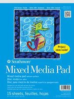 'Strathmore 100 Series Youth Mixed Media Pad, 9"x12" Tape Bound, 15 hojas - Arteztik
