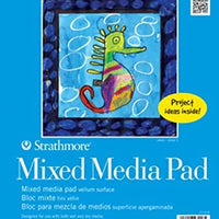 'Strathmore 100 Series Youth Mixed Media Pad, 9"x12" Tape Bound, 15 hojas - Arteztik