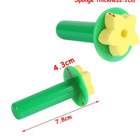 6 pcs niños aprendizaje temprano Mini Esponja Espuma pincel de pintura flor sello niños DIY Graffiti dibujo juguetes - Arteztik