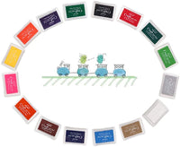 Almohadillas de tinta para dedos, lavables, para manualidades, sellos de goma, papel, álbumes de recortes, tela de madera, el mejor regalo para niños (16 colores) - Arteztik
