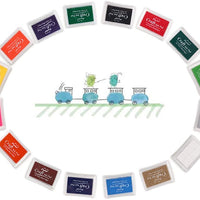 Almohadillas de tinta para dedos, lavables, para manualidades, sellos de goma, papel, álbumes de recortes, tela de madera, el mejor regalo para niños (16 colores) - Arteztik