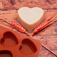 Actvty - Moldes de silicona con forma de corazón, 6 cavidades, juego de 2 moldes de corazón para bomba de chocolate, jabón hecho a mano, pastel, gelatina, pudín (marrón) - Arteztik
