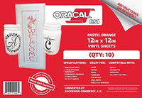 Oracal 651 - Vinilo adhesivo para manualidades (10 hojas), color naranja pastel - Arteztik
