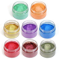 SEISSO 8 colores pigmento en polvo, 15 g/0.53 oz embotellado polvo de mica natural tinte de resina epoxi para limo, bomba de baño, bricolaje jabón vela fabricación, uñas artísticas, manualidades - Arteztik