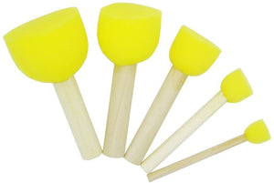 Boloniprod - Juego de 20 plantillas redondas de espuma con mango de madera, para muebles, manualidades, pintura, suministros de herramientas, herramientas de pintura, herramientas de pintura en 5 tamaños para niños - Arteztik