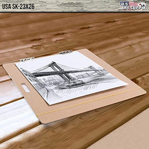 Tablero de dibujo artístico US Art Supply - Ideal para el salón de clases, un estudio o uso en campo (23" x 26") - Arteztik