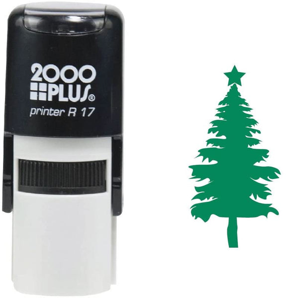 Árbol de Navidad 2000 Plus Auto entintado sello de goma – Green Ink - Arteztik