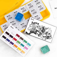 Arrtx AJG-001 Gouache - Juego de pinturas con diseño de taza de gelatina, 18 colores × 1.0 fl oz en una caja de plástico con una paleta, adecuado para estudiantes, aficionados, artistas (Primrose) - Arteztik
