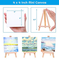 Lienzo de pintura para niños, Cridoz 18 unidades mini lienzo de pintura con caballete de 3.9 x 3.9 in Art Mini lienzo para niños pintura acrílica, color de agua al óleo - Arteztik
