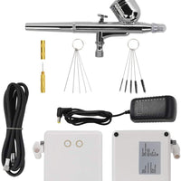 Kit de aerógrafo DKIEI recargable de una sola acción modelo de aerógrafo kit mini compresor de aire de pulverización, juego de bolígrafo para maquillaje, galletas, tartas, arte pintura de uñas, tatuaje, pintura facial, modelo para colorear - Arteztik