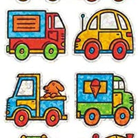 Bulk rollo pegatinas prismático, Mini tren coches (50 se repite) - Arteztik