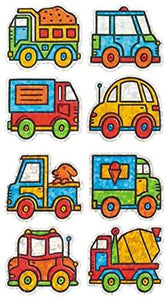 Bulk rollo pegatinas prismático, Mini tren coches (50 se repite) - Arteztik