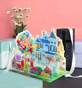 CooCu - Kit de pintura de diamante 3D para niños, pintura de perforación completa, decoración para decoración del hogar, regalos, rompecabezas en miniatura para casa de muñecas como regalo (colorido jardín de globos) - Arteztik