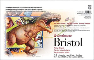 'Strathmore 500 Series secuencial Art Bristol, 2-ply Plato superficie, 11"x17" Tape Bound, 24 hojas - Arteztik