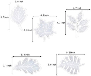 ResinWorld - Moldes de silicona para posavasos con diseño de hojas de resina epoxi para hacer hojas de ágata y rebanadas de hojas, tazas y decoración del hogar - Arteztik