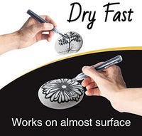 Bolígrafos de pintura acrílica negra – Paquete de 8 rotuladores de pintura negra, bolígrafos de pintura acrílica para pintura de roca, madera, metal, metal, cerámica, graffiti, papel, dibujo, calabazas de plástico, juegos de pintura acrílica a base de agu - Arteztik
