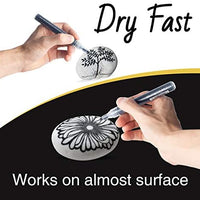 Bolígrafos de pintura acrílica negra – Paquete de 8 rotuladores de pintura negra, bolígrafos de pintura acrílica para pintura de roca, madera, metal, metal, cerámica, graffiti, papel, dibujo, calabazas de plástico, juegos de pintura acrílica a base de agu - Arteztik