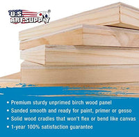 U.S. Art Supply - Tableros de madera de abedul para paneles de pintura de 18.0 x 24.0 in, cuna de 0.7 in de profundidad (paquete de 2) - Lienzo de pared de madera para artistas - Pintura para manualidades mixtas, acrílico, aceite, acuarela, encáustico - Arteztik
