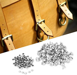 100 Sets Leather Rivets, Double Cap Rivet Tubular Crystal Inlay for DIY Leather Craft Purse Phone Case Chain Bag Repairs Decoration, 2 Colors(Gold) - Arteztik