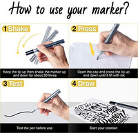 Bolígrafos de pintura acrílica negra – Paquete de 8 rotuladores de pintura negra, bolígrafos de pintura acrílica para pintura de roca, madera, metal, metal, cerámica, graffiti, papel, dibujo, calabazas de plástico, juegos de pintura acrílica a base de agu - Arteztik
