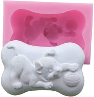Moldes de silicona 3D para jabón de perro, moldes para velas de chocolate, pasteles, fondant, pasteles, perros, moldes - Arteztik
